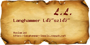 Langhammer László névjegykártya