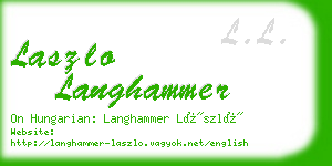 laszlo langhammer business card